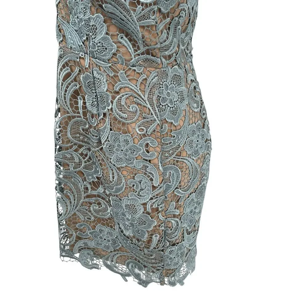 Dress The Population Allie Lace Dress Mini Blue Size Medium - Picture 5 of 12